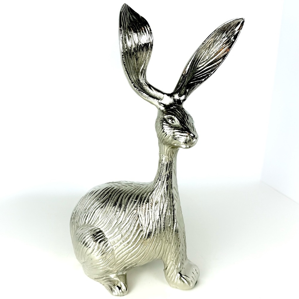 Contemporary Cyan Design “Perk Up” Bunny Rabbit 12 X 6 inch Sculpture Aluminum